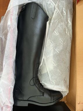 Equistar Tall Black Riding Boots - Classic Lace-Up Equestrian Style